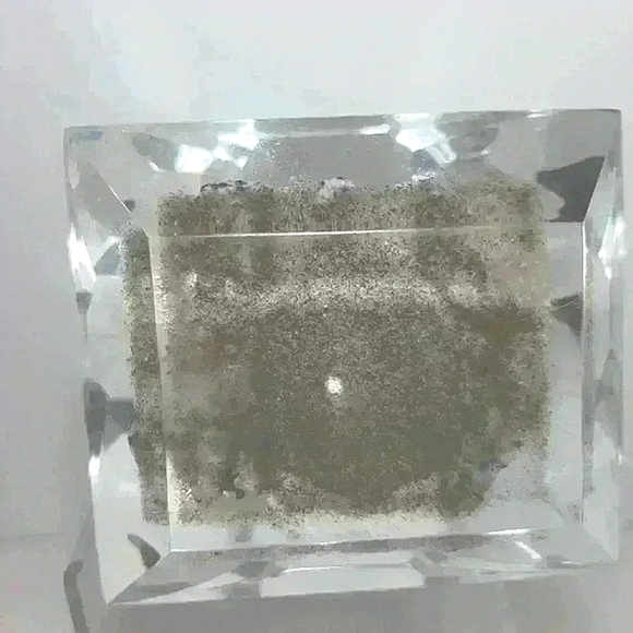 Vintage Hand Carved Owl encased in Pyramid Geometric Lucite. - Picture 5 of 5